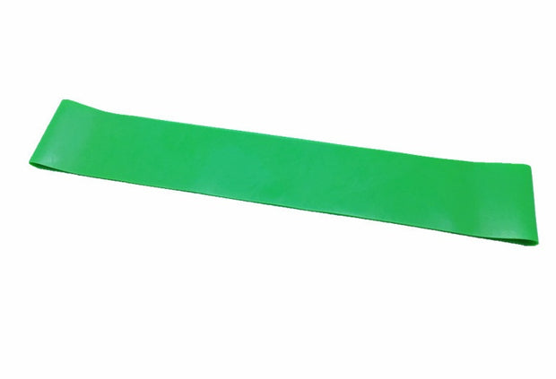 LikeGlobal green yoga resistance rubber band for fitness exercises and strength training.