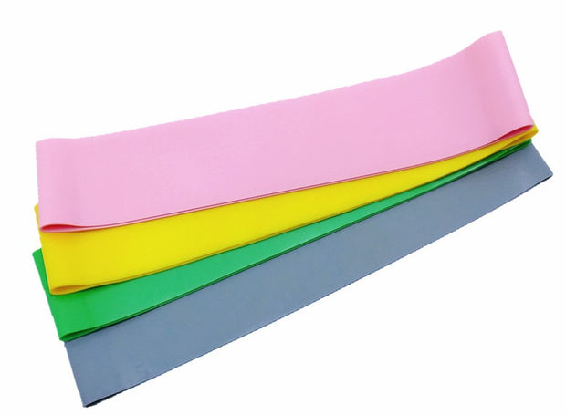 LikeGlobal yoga resistance rubber bands in pink, yellow, green, and gray for fitness, yoga, and rehabilitation exercises.